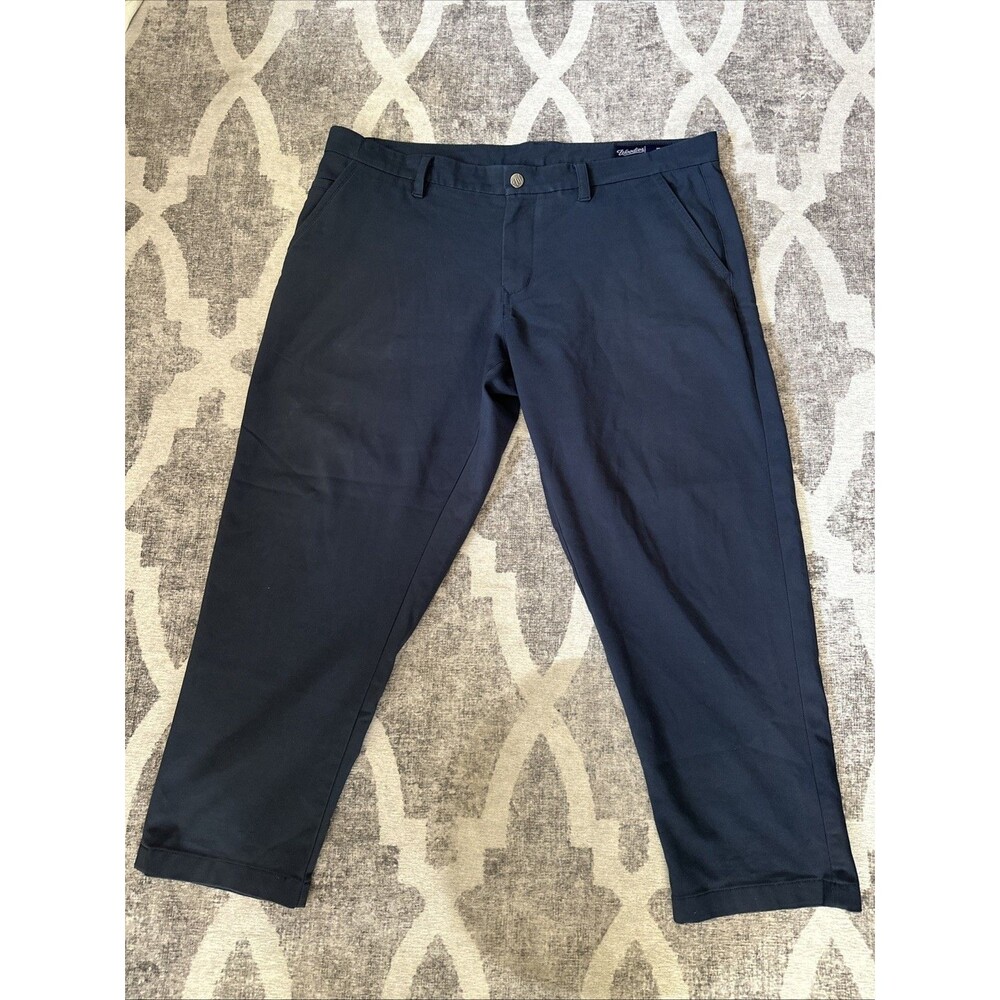 Woodies Mens Navy Blue Pants Relaxed Chino Slash Pocket Stretch Size 40x27